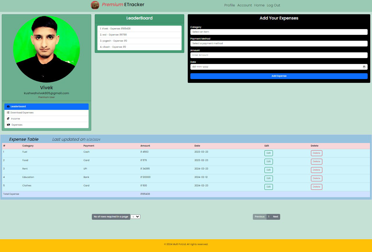 Expense FullStack (HTML,CSS,MySQL,Razorpay Payment Gateway)